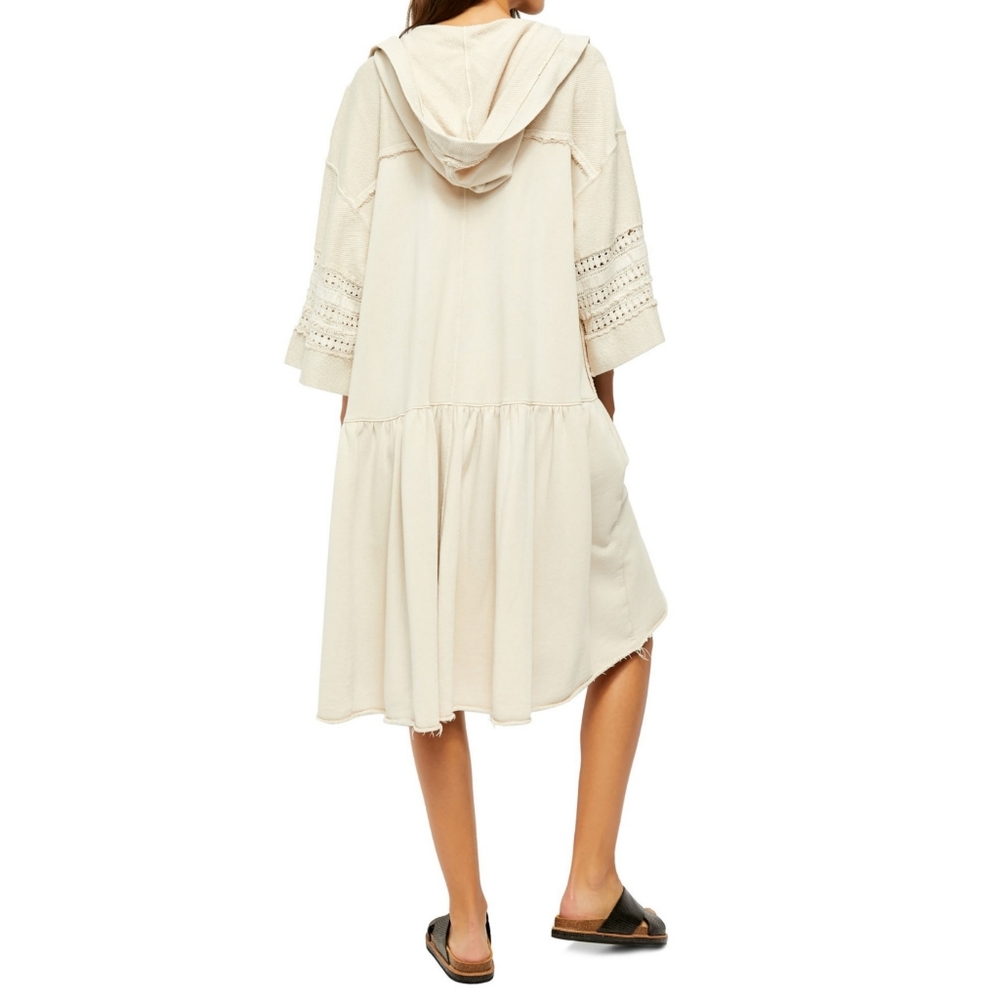 New FREE PEOPLE Haley Cardigan Duster Ivory Large - Picture 3 of 10